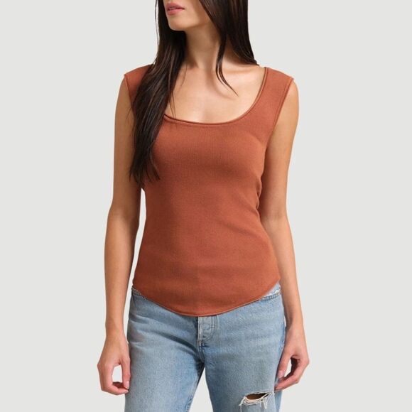 Modern Citizen Womens Sweater‎ Tank Top Small Orange Heavy Minimalist Office - Picture 1 of 11